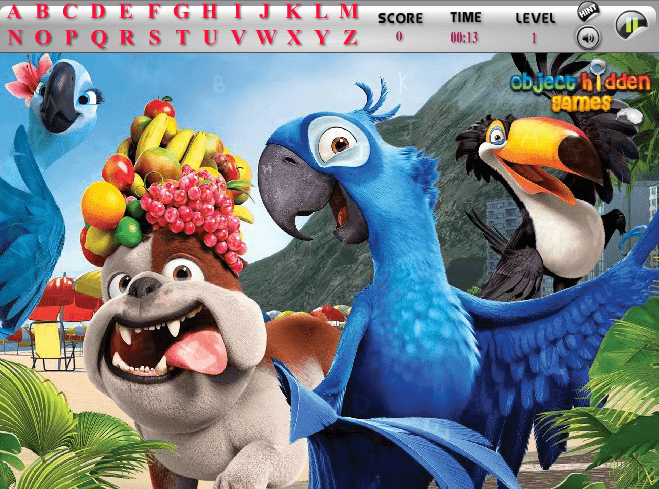 Rio and Kong Hidden Alphabets screenshot