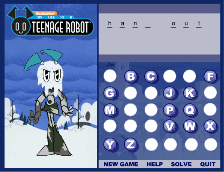 My Life As A Teenage Robot Hangman screenshot