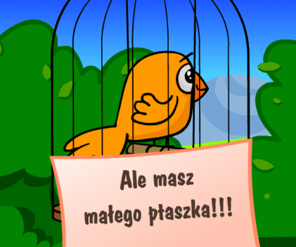 Ale masz małego ptaszka!!!