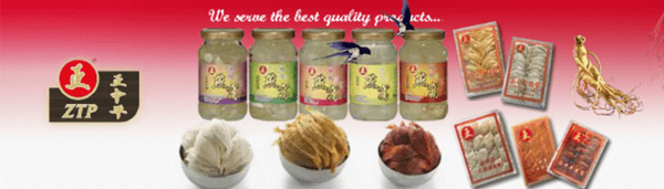 ZTP Ginseng Birdnest Pte Ltd Website Banner screenshot
