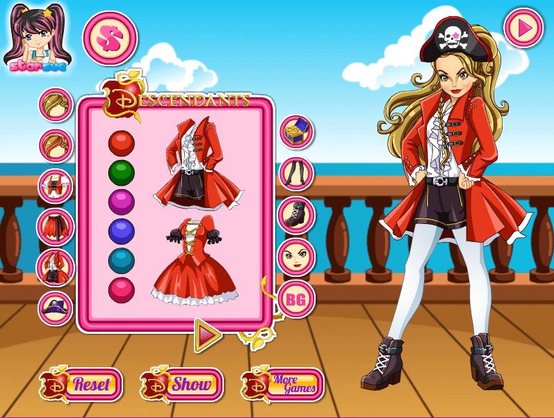 Disney Descendants CJ Hook Dress Up Game screenshot