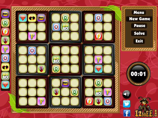 Superheroes Sudoku screenshot