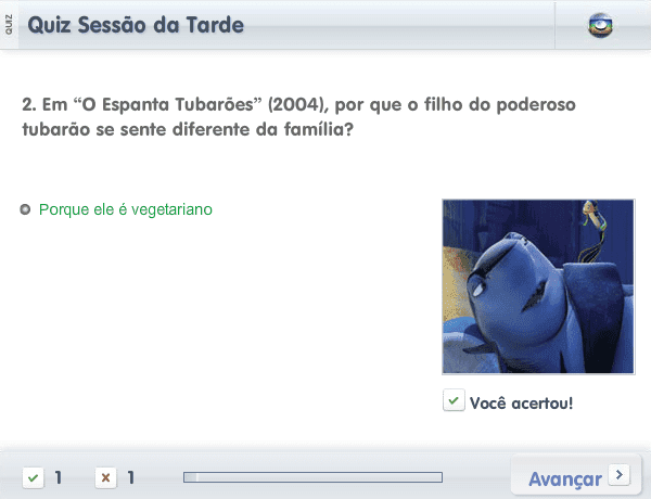 Quiz Sessão da Tarde (2012-04-04) screenshot