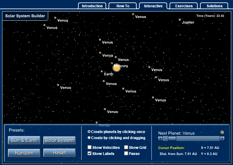 Solar System Builder screenshot