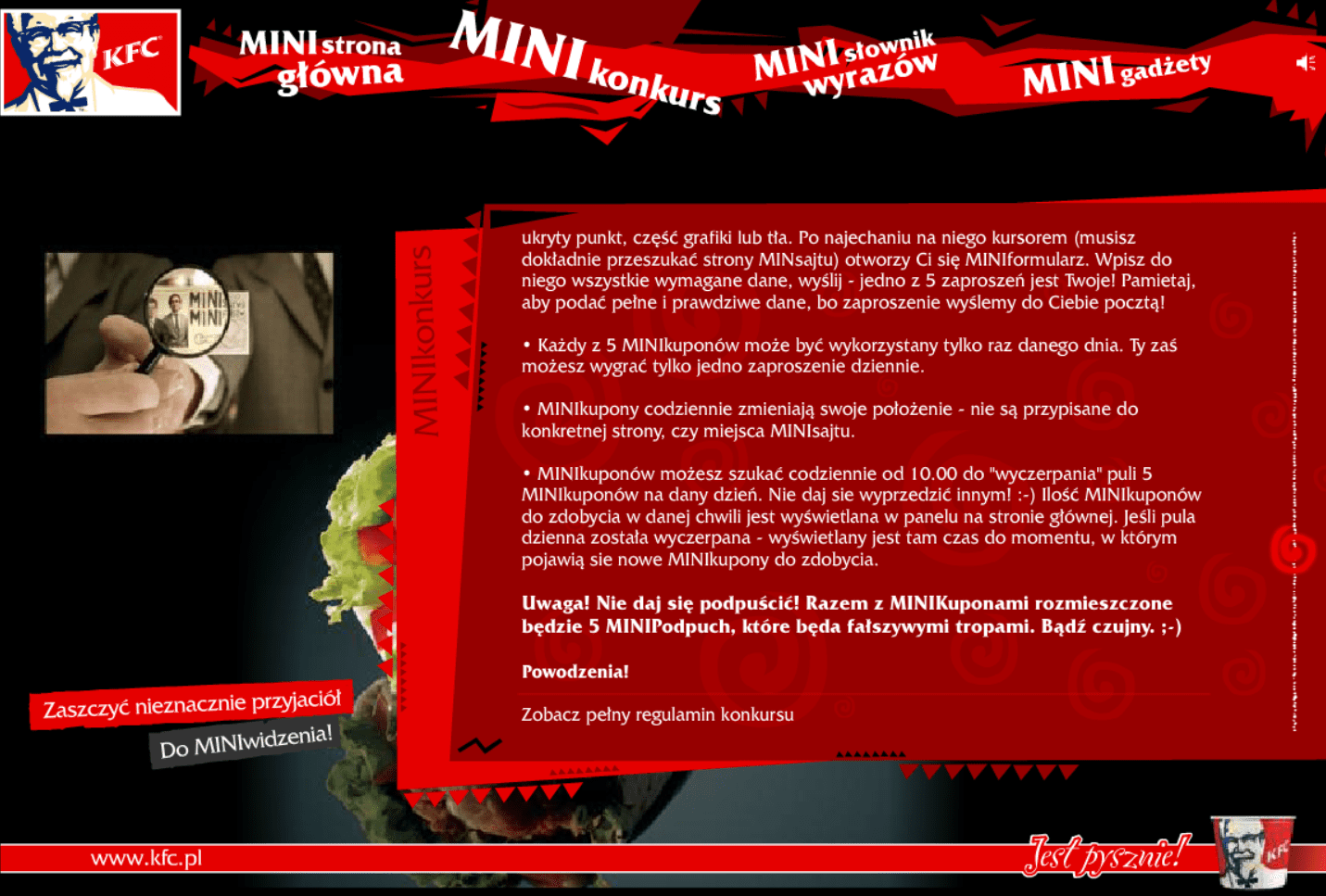 KFC Poland: Mini Twister Microsite screenshot