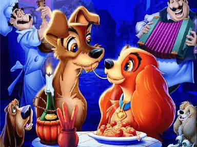 Disney Lady And Tramp Puzzle Greeting Ecard Game 2