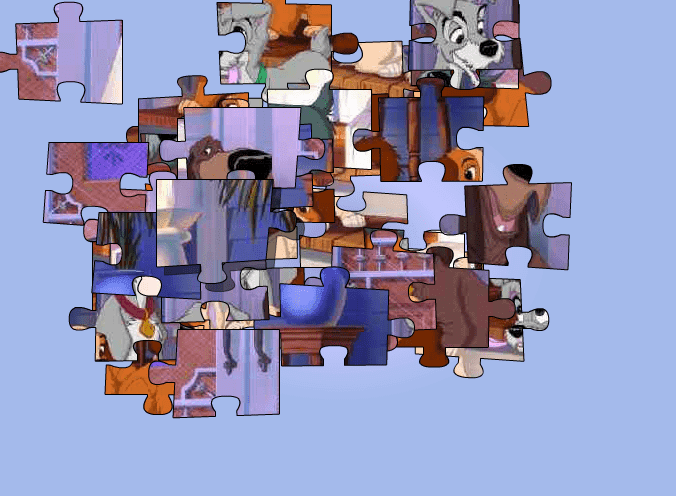 Disney Lady And Tramp Puzzle Greeting Ecard Game 6 screenshot
