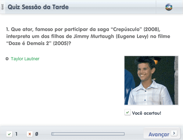 Quiz Sessão da Tarde (2012-05-14) screenshot
