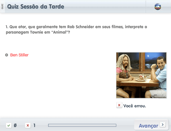 Quiz Sessão da Tarde (2012-01-25) screenshot