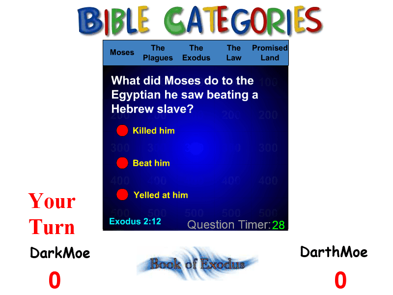 Bible Categories Game: Book of Exodus screenshot