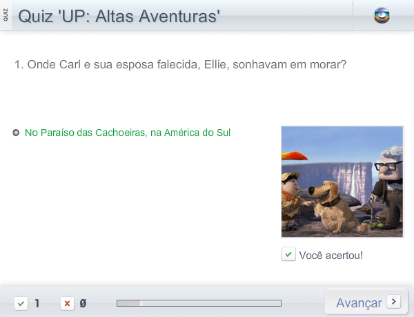 Quiz 'UP: Altas Aventuras' screenshot