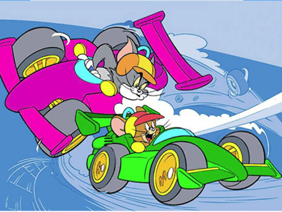 Tom and Jerry Racing Jigsaw Puzzle