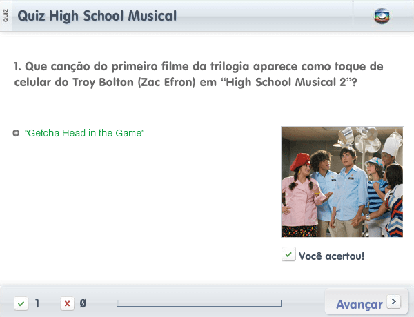 Quiz High School Musical screenshot