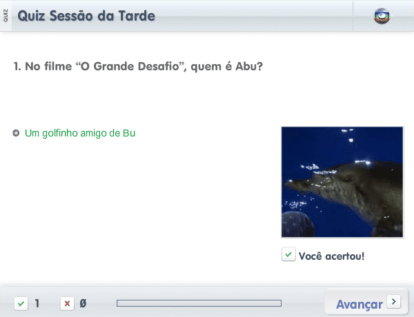 Quiz Sessão da Tarde (2012-01-31) screenshot