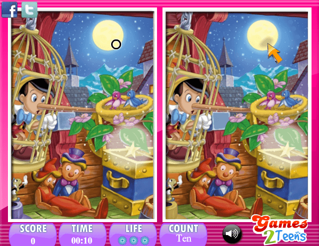 Pinocchio 10 Differences screenshot