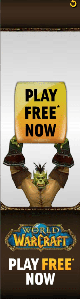 World of Warcraft: Play Free Now 2011 Banner Ad screenshot