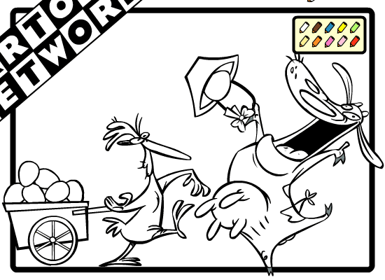 Cartoon Network Coloring: Cow and Chicken (Easter) screenshot