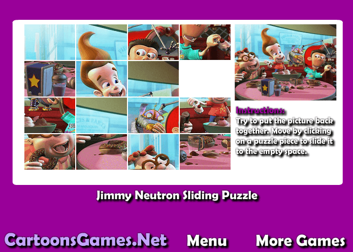 Jimmy Neutron Sliding Puzzle screenshot
