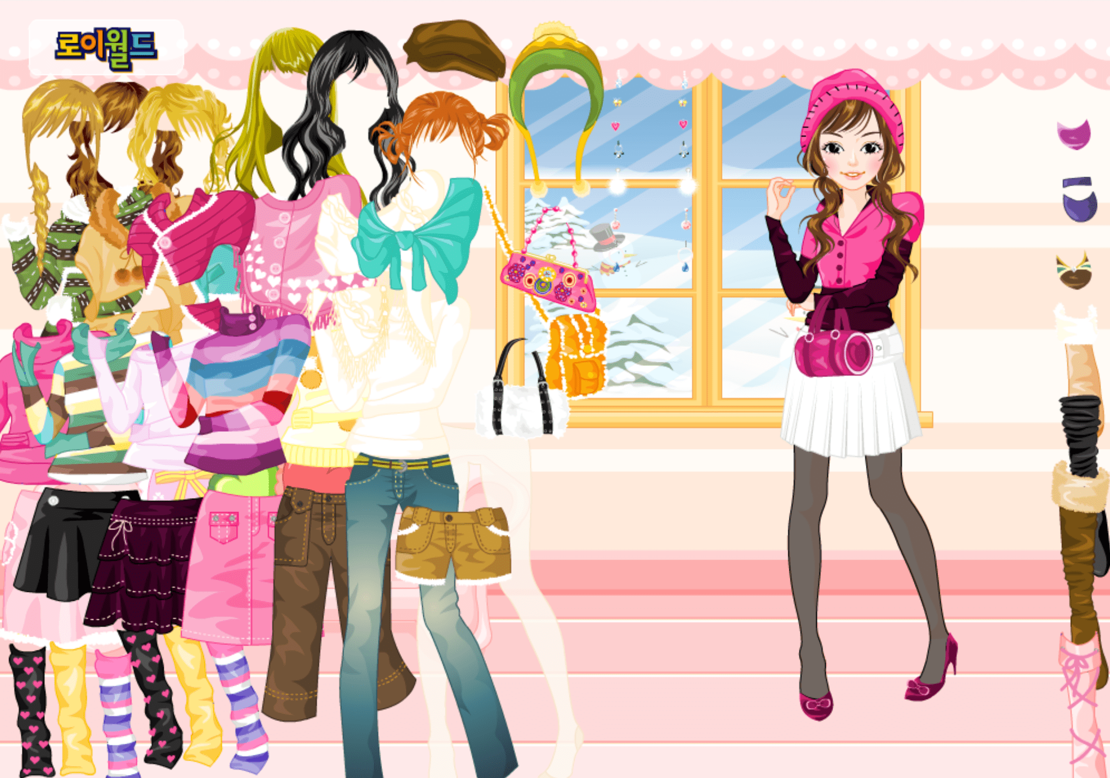 Roiworld Pink Winter Dressup screenshot