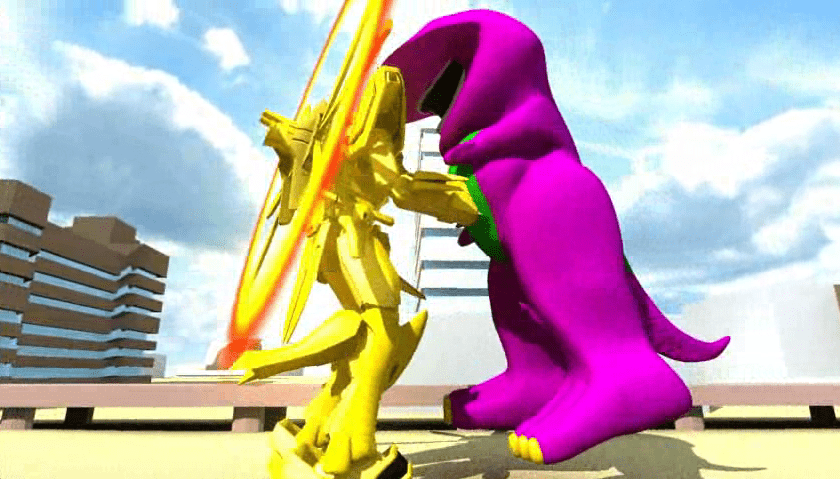 Burning Gundam vs. Barney screenshot