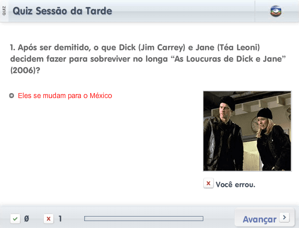 Quiz Sessão da Tarde (2012-05-07) screenshot