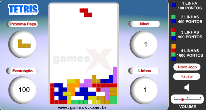 Tetris (GamesX.com) screenshot