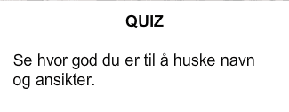 Memory quiz