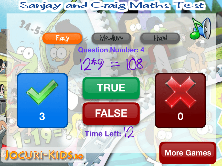 Sanjay and Craig Maths Test screenshot