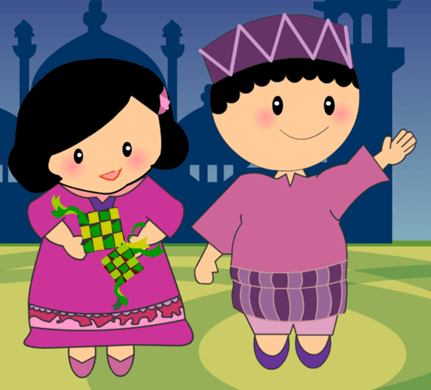 Selamat Hari Raya Aidilfitri Raya Kids Postcard
