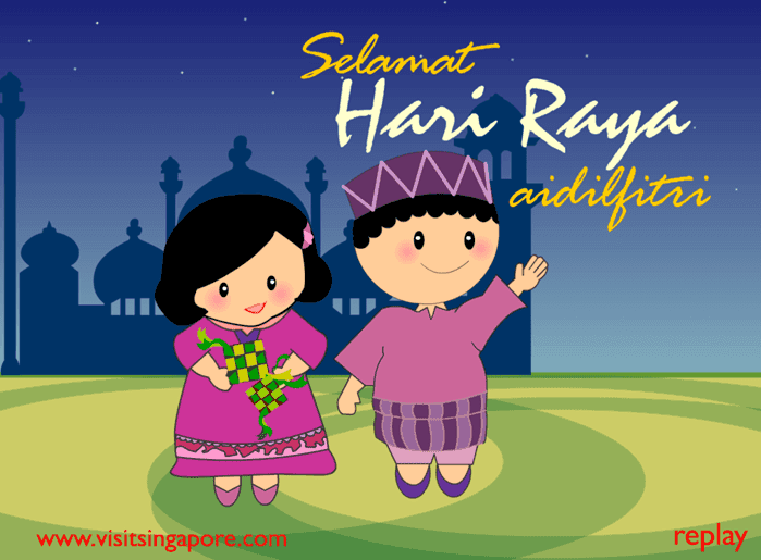 Selamat Hari Raya Aidilfitri Raya Kids Postcard screenshot