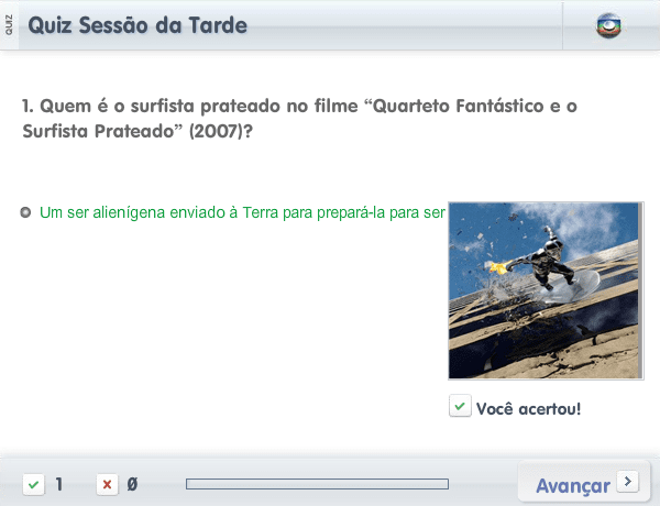Quiz Sessão da Tarde (2012-01-10) screenshot