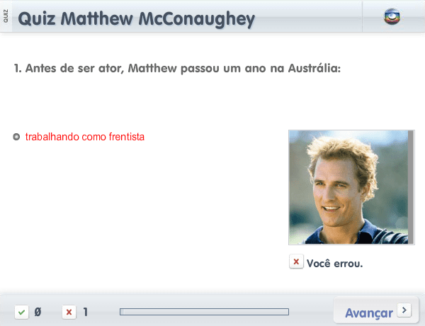 Quiz Matthew McConaughey screenshot