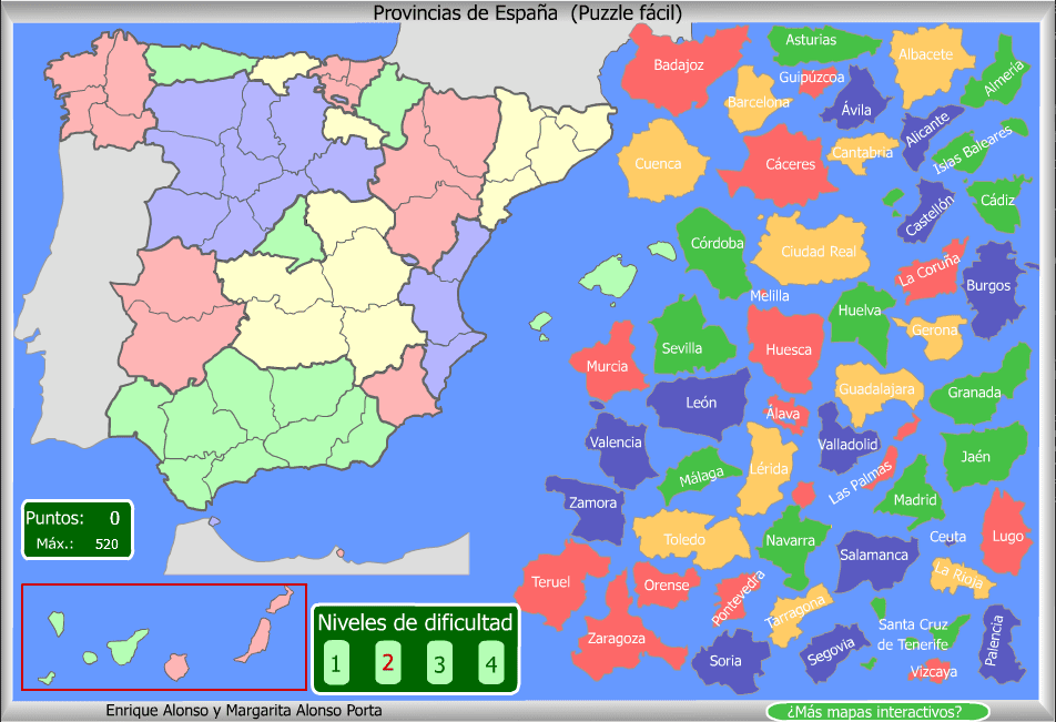 Provincias de España - Puzzle fácil screenshot