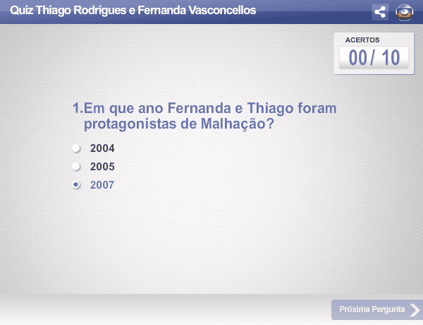 Quiz Thiago Rodrigues e Fernanda Vasconcellos screenshot