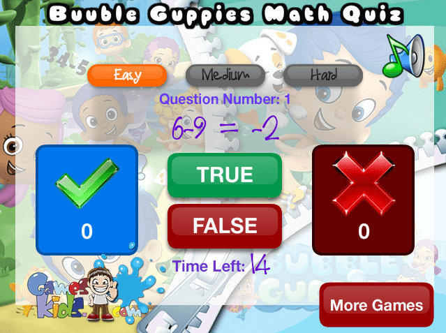 Bubble Guppies Math Quiz screenshot