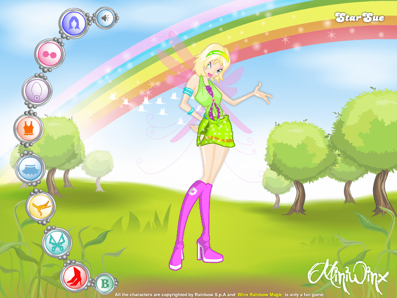 Winx Rainbow Magic Dressup Games screenshot