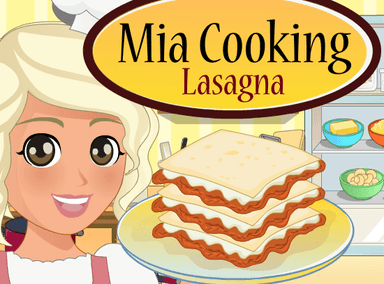 Mia Cooking Lasagna