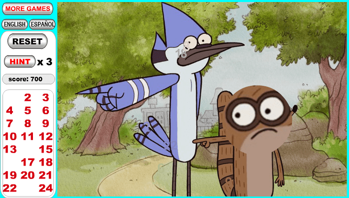 Regular Show Hidden Numbers screenshot