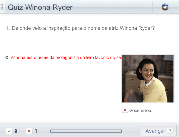 Quiz Winona Ryder screenshot
