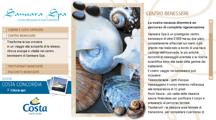 Samsara Spa Microsite screenshot