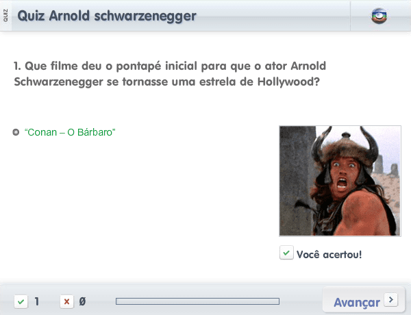 Quiz Arnold schwarzenegger screenshot