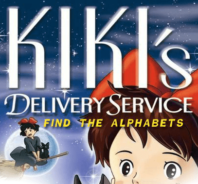 Kikis Delivery Service - Find the Alphabets