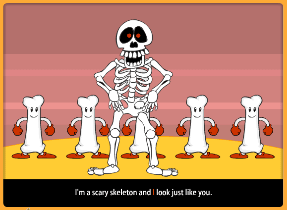 The scary skeleton screenshot